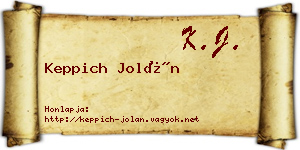 Keppich Jolán névjegykártya